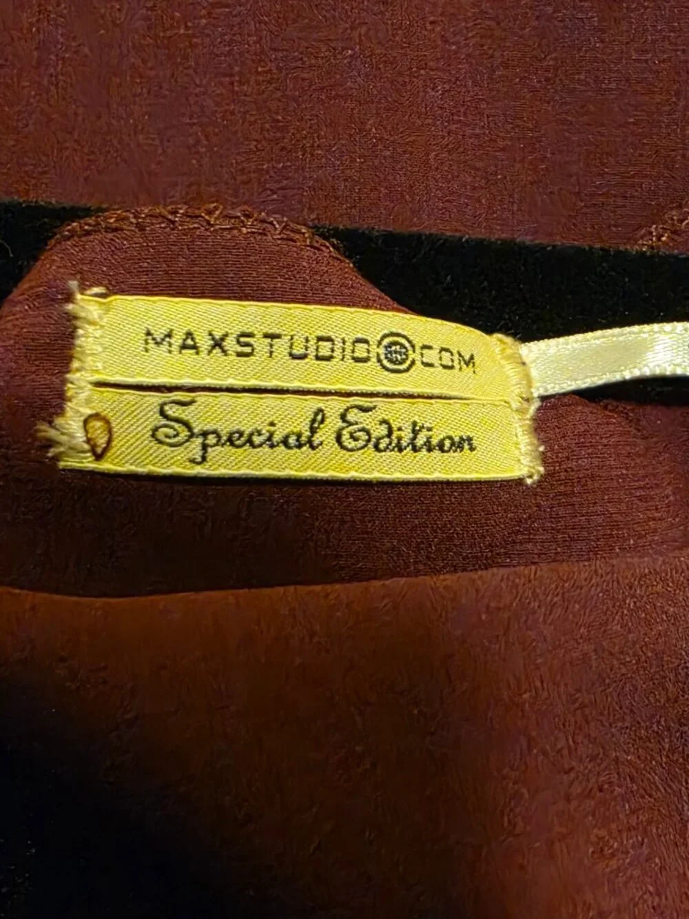 MaxStudio Silk Blend Women's Maroon Burgundy Floral Beaded Sequin Dress Sz L